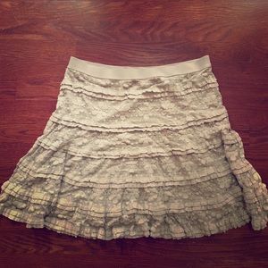NWT Max Studio light grey lace mini skirt. L